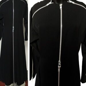🆕Yohji Yamamoto Vintage Women’s Black "Two Way" Zipper Dress/MaxiDress/Coat NWT